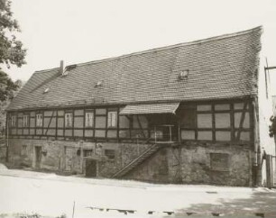 Maxen, Pfarrgut : Maxen (Kreis Pirna), Pfarrgut, Maxener Straße 41, Wohnstallhaus, Mitte 19. Jahrhundert, Hofansicht