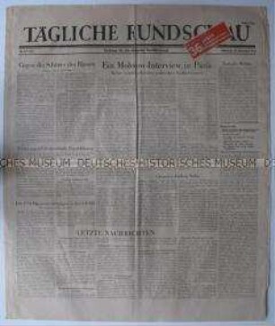 Sowjetische Tageszeitung für die deutsche Bevölkerung "Tägliche Rundschau" u.a. zur Pariser Friedenskonferenz