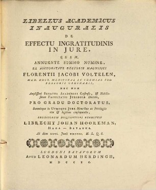 Libellus acad. inaug. de effectu ingratitudinis in iure