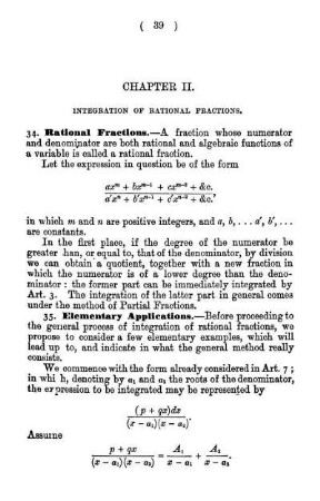 Chapter II. Integration of Rational Fractions.