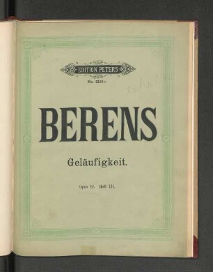H. 3: Neuste Schule der Geläufigkeit für das Pianoforte : op. 61
