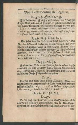 Von Testament und Legaten