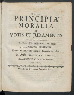 Principia Moralia De Votis Et Iuramentis