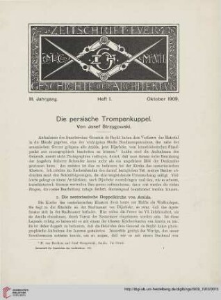 Heft 1 [Oktober 1909]