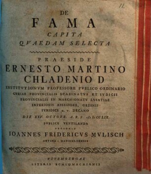 De fama capita quaedam selecta