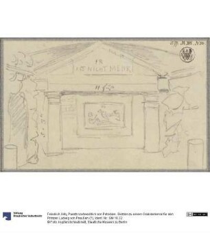 Paretz nordwestlich von Potsdam. Skizzen zu einem Grabdenkmal für den Prinzen Ludwig von Preußen (?)