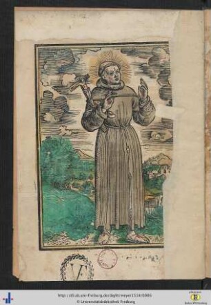 Ganzseitige Illustration: Hl. Franz von Assisi.