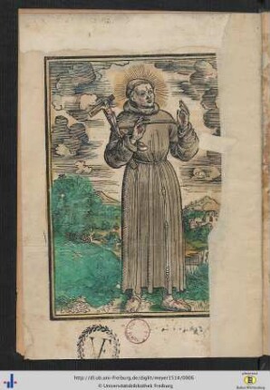 Ganzseitige Illustration: Hl. Franz von Assisi.