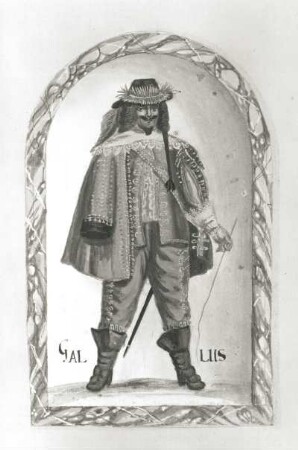 Gallus (Franzose) : Gallus (Franzose). Illustration aus dem Skizzenbuch "Nationes", Deckfarbe ; 18,4 x 12 cm, 1601/1700