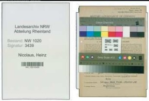 Entnazifizierung Heinz Nicolaus , geb. 06.04.1911 (Elektriker)