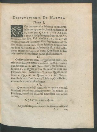 Disputationis De Natura Thema
