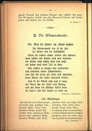 D. Die Winterabende.