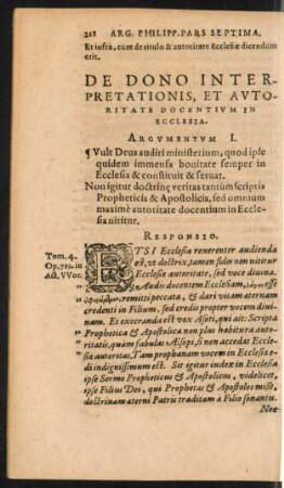De Dono Interpretationis, Et Autoritate Docentium In Ecclesia.