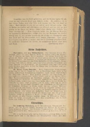 Kleine Nachrichten