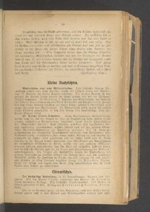 Kleine Nachrichten