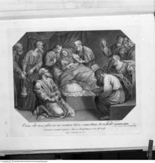 Serie nach den Fresken Domenichinos im Dom von Fano, Cappella Nolfi, das Leben der Maria und des Heilandes darstellend, Der Tod der Jungfrau (Taf. [10])