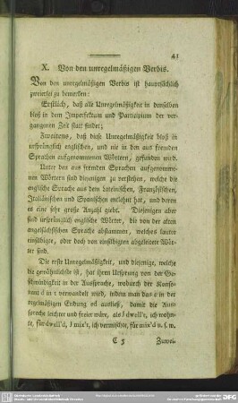 X. Von den unregelmäßigen Verbis