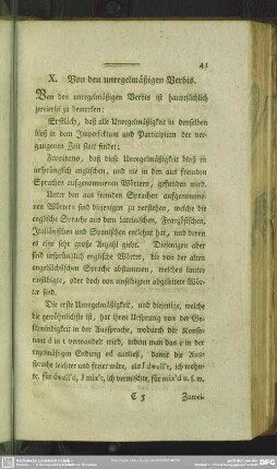 X. Von den unregelmäßigen Verbis