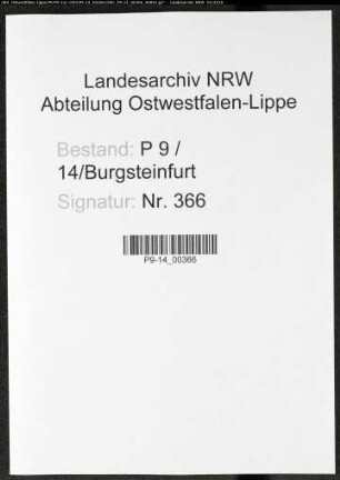 Sterberegister Standesamt Burgsteinfurt