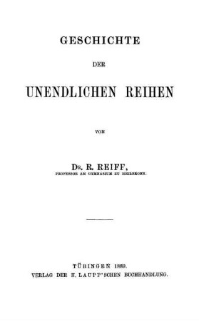 Geschichte der unendlichen Reihen