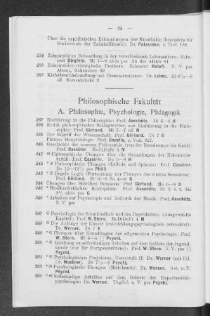A. Philosophie, Psychologie, Pädagogik