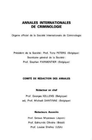 Annales internationales de criminologie