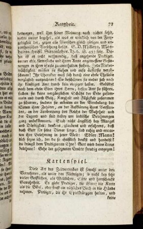 Kartenspiel. - Katechisiren.