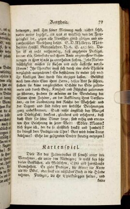 Kartenspiel. - Katechisiren.
