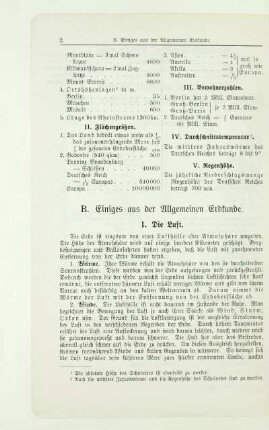 B. Einiges aus der Allgemeinen Erdkunde
