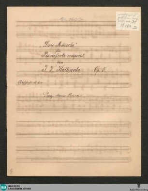 3 Marches - JWK Mus.Ms. 160 a : pf; op. 6, StrK 6