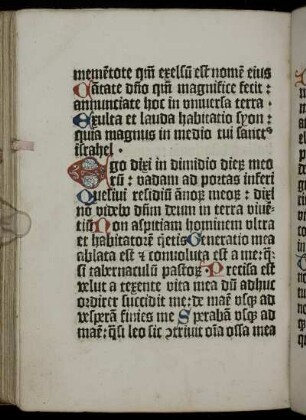 [Canticum Ezechiae]: Ego dixi…