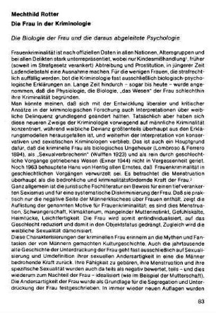 83-100, Die Frau in der Kriminologie