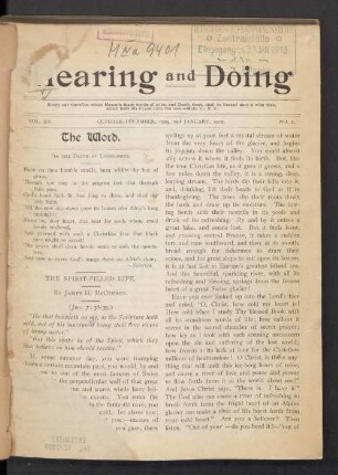 No. 1. October-December, 1909, and January, 1910