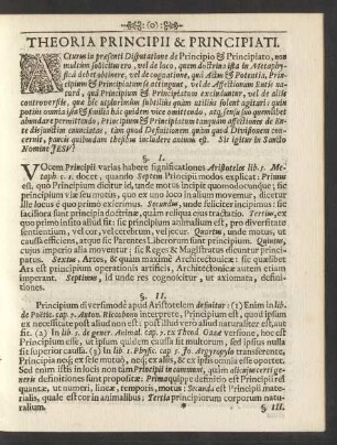 Theoria Principii & Principiati.