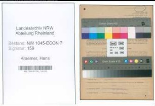 Entnazifizierung Hans Kraemer , geb. 18.05.1898 (Schneider)