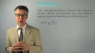 Oberflächenanalytik - Übungsaufgabe 6: Langmuir-Isotherme: Adsorption nach Langmuir - Sättigungsbelegung, Adsorptiv-Konzentration und Langmuir-Konstante