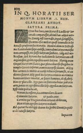 In Q. Horatii Sermonum Librum .I. Hen. Glareani Annot.