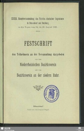 32.1891: Festschrift zur ... Hauptversammlung des Vereins Deutscher Ingenieure