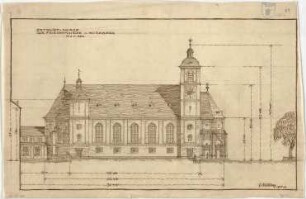 Bestelmeyer, German; Nürnberg (Bayern); Ev. Friedenskirche St. Johannes - Mappe 1: Ansicht von der Seite