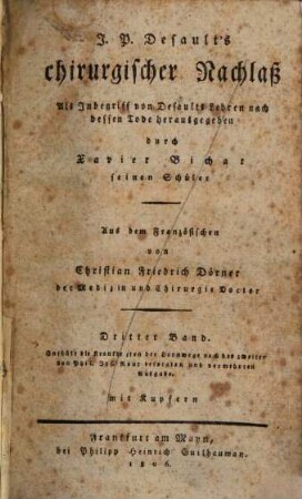 J.P. Desault's Abhandlung über die Krankheiten der Harnwege