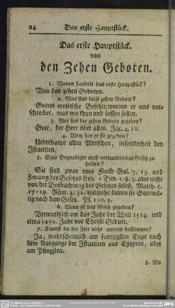 Das erste Hauptstück. Von den Zehen Geboten