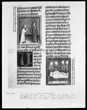 Regel des heiligen Benedikt — Zwei Miniaturen zu der Legende des heiligen Benedikt, Folio 47verso
