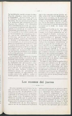 Los sucesos del jueves