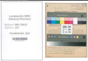Entnazifizierung Karl Hundertmark , geb. 25.03.1903 (Zollbeamter)