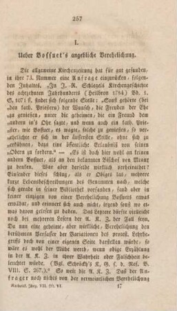 257-274 Ueber Bossuet's angebliche Verehelichung