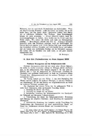 Aus den Ferienkursen zu Jena August 1909