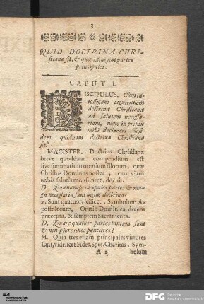 Quid Doctrina Christiana sit, & quæ illius sint partes principales. Caput I.