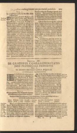 Sectio IV. De Gradibus Consangvinitatis Jure Provinciali Prohibitis.