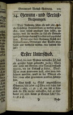 14. Gewinn- und Verlust-Rechnungen.
