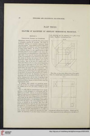 Part third. Drawing of machinery by ordinary geometrical projection